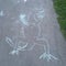 Sidewalk Path Dinosaur Childs Drawing On Asphalt