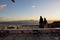 Sidi Bou Said: Panoramic view over the Gulf of Tunis at sunset