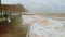 Sidmouth, Devon, United Kingdom - Dec 7, 2021: Coastal storm surge Storm Barra