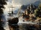 Siege of the Mystic Castle: Epic Maritime Adventure Artwork.