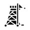 Siege tower glyph icon vector illustration black