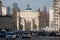 Siegestor victory gate in munich/germany with traffic