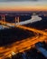 Siekierkowski Bridge just after sunset