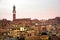 Siena skyline at sunset