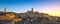 Siena sunset panoramic skyline. Mangia tower and cathedral duomo. Tuscany,