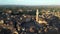 Siena at sunset, Piazza del Campo, Palazzo Pubblico, and Torre del Mangia, Italy