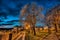 Siena, Tuscany, Italy: view at night of the medieval Medici Fortress