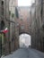Siena, view of the city centre in a foggy day