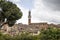 Sienna, Cathedral Cattedrale di Santa Maria Assunta with old town, Tuscany, Italy