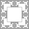 Sierpinski carpet patterns in fractal style, monochrome background in line design