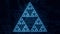 Sierpinski\\\'s triangle abstract fractal mathematical visualization in green and blue