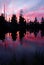 Sierra Lake and Sunset Reflection