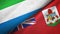 Sierra Leone and Bermuda two flags textile cloth, fabric texture