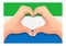 sierra leone flag and hand heart shape