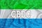 Sierra Leone flag with the inscription CBDC Central Bank Digital Currency and a blockchain grid around. Graphic concept for your