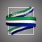 Sierra Leone flag. Official national colors. Sierra Leone 3d realistic stripe ribbon. Vector icon sign background.