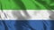 Sierra Leone Flag - Realistic 4K - 30 fps flag of the Sierra Leone waving in the wind.
