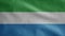 Sierra Leone flag waving in the wind. Salone banner blowing soft silk