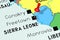 Sierra Leone, Freetown - capital city, pinned on political map