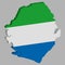 Sierra Leone Map flag Vector 3D Vector illustration eps 10