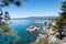 Sierra Nevada around Lake Tahoe framed with tree branches