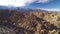 Sierra Nevada Mountains and Mt Whitney from Alabama Hills Desert and Rock Fins Aerial Shot Forward