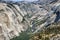 Sierra Nevada mountains and Yosemite National Park as viewed from the Half Dome in California, USA