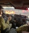 Sierra Vista, Arizona - July 14,2019 Wildland Fire near U.S. Army Fort Huachuca In-cab Fire engine on Scene looking out