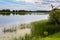 Siesikai lake in front of Siesikai castle in Ukmerge district, Lithuania