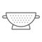 Sieve thin line icon. Colander vector illustration isolated on white. Sifter outline style design, designed for web and