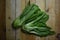 Siew pak choy vegetable at the kitchen table background