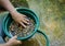 Sift and classify mineral rich soil with gold panning classifier pan.
