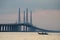 A sighing boat move toward main span of Penang second Bridge.