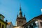 Sighisoara, Romania: Old building in Sighisoara citadel. Tower Clock in Sighisoara