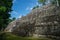 Sight of the Mayan pyramid in ruins in the archaeological Balamku enclosure in the reservation of the biosphere of Calakmul, Camp