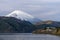 Sight seeing from big ship on Hakone Lake with Fuji mountain