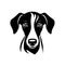 Sighthound Icon, Dog Black Silhouette, Puppy Pictogram, Pet Outline, Sighthound Symbol Isolated