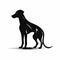 Sighthound Icon, Dog Black Silhouette, Puppy Pictogram, Pet Outline, Sighthound Symbol Isolated