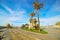 Sighting tower and palm trees in Alghero