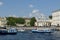 Sightseeing boats on canal Saint Petersburg