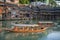 Sightseeing boats with tourists in Fenghuang