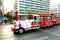 Sightseeing car Athens happy train  in the center of Athens, Greece in move, Athens, Greece