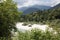 Sightseeing of emerald green Soca river in Slovenia