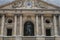 Sightseeing of Paris. FaÃ§ade of the The National Residence of the Invalids. Statue of Napoleon in the court.