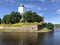 Sightseeing of Russia. Vyborg castle - medieval castle in Vyborg town, a popular architectural landmark, Vyborg, Russia