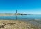 Sightseeing of Saaremaa island in sunny clear day . Sorve lighthouse, Saaremaa island, Estonia
