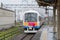 The sightseeing train Kirakira Uetsu at Tsuruoka station.