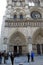 Sightseers milling around front entrance,Notre Dame,Paris,2016