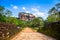 Sigiriya or Lion rock - ancient rock fortress with brick wall in the foreground, Dambulla, Central Province ,Sri Lanka