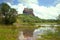 Sigiriya Mount from the side of an ancient artificial reservoir. Sri Lanka